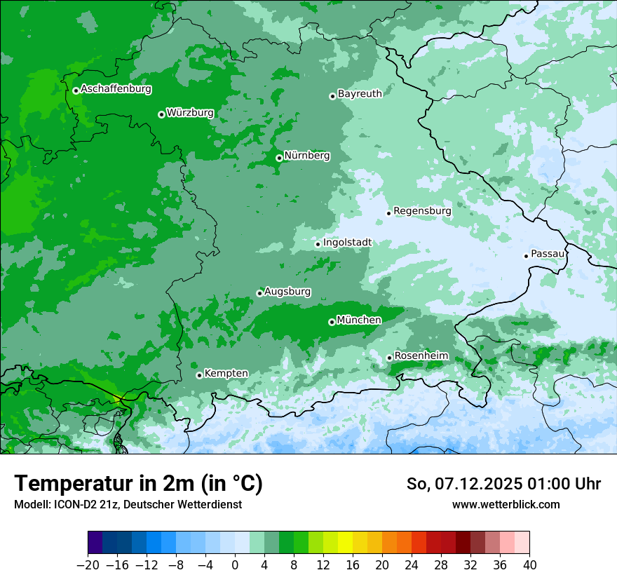 Modellkarten Temperatur