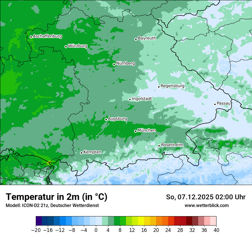 Modellkarten Temperatur