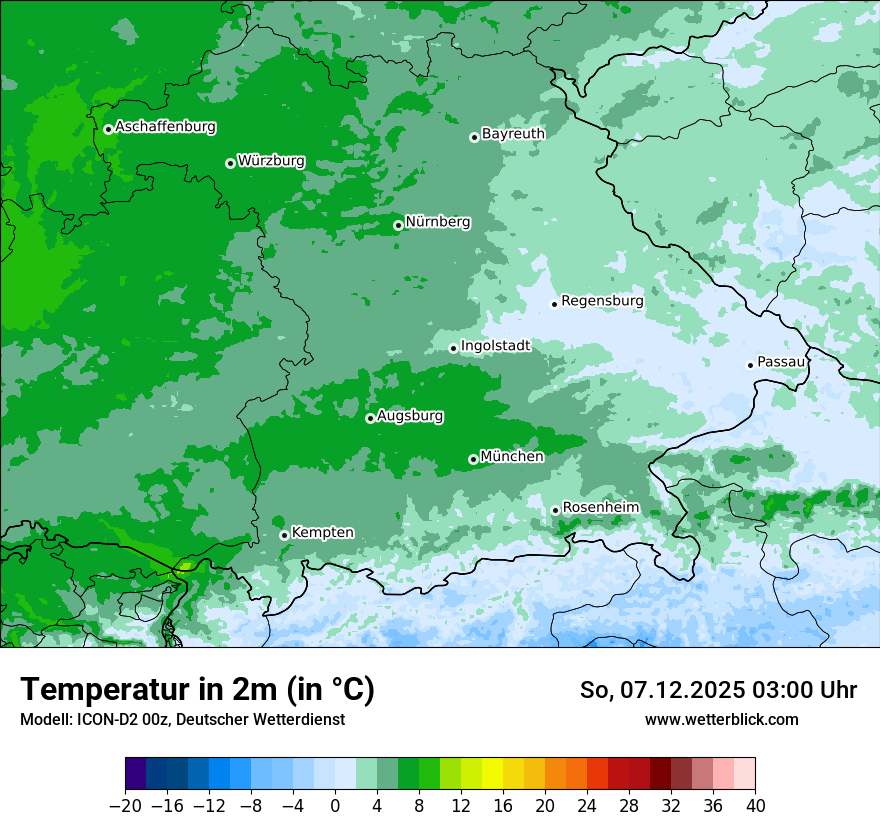 Modellkarten Temperatur