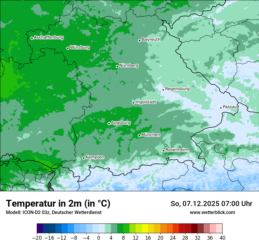 Modellkarten Temperatur