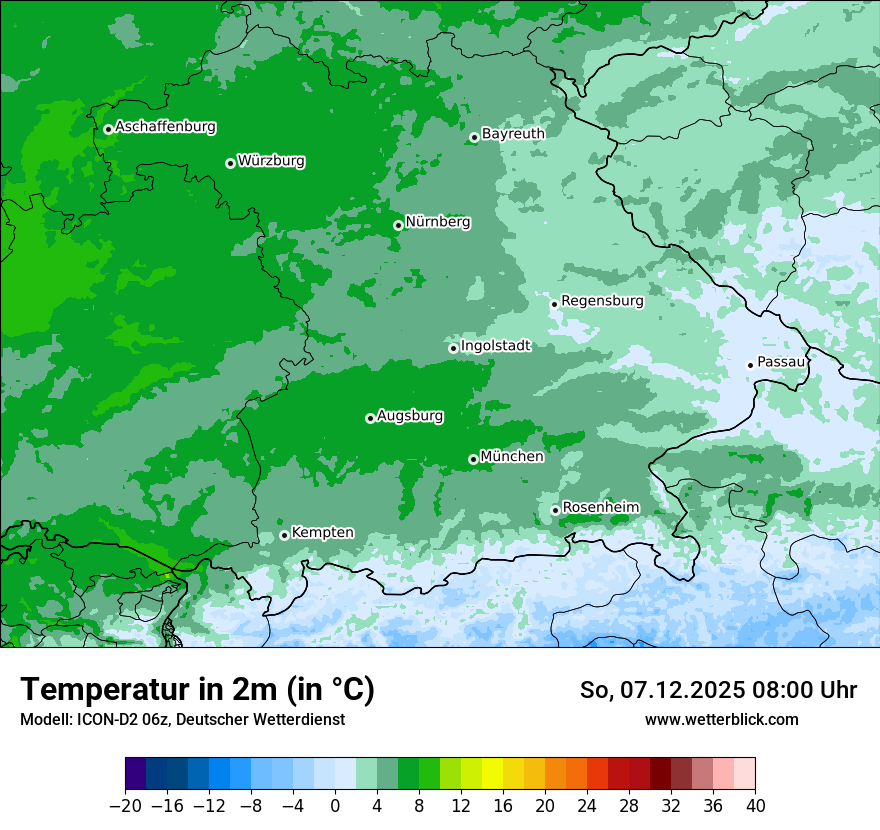 Modellkarten Temperatur