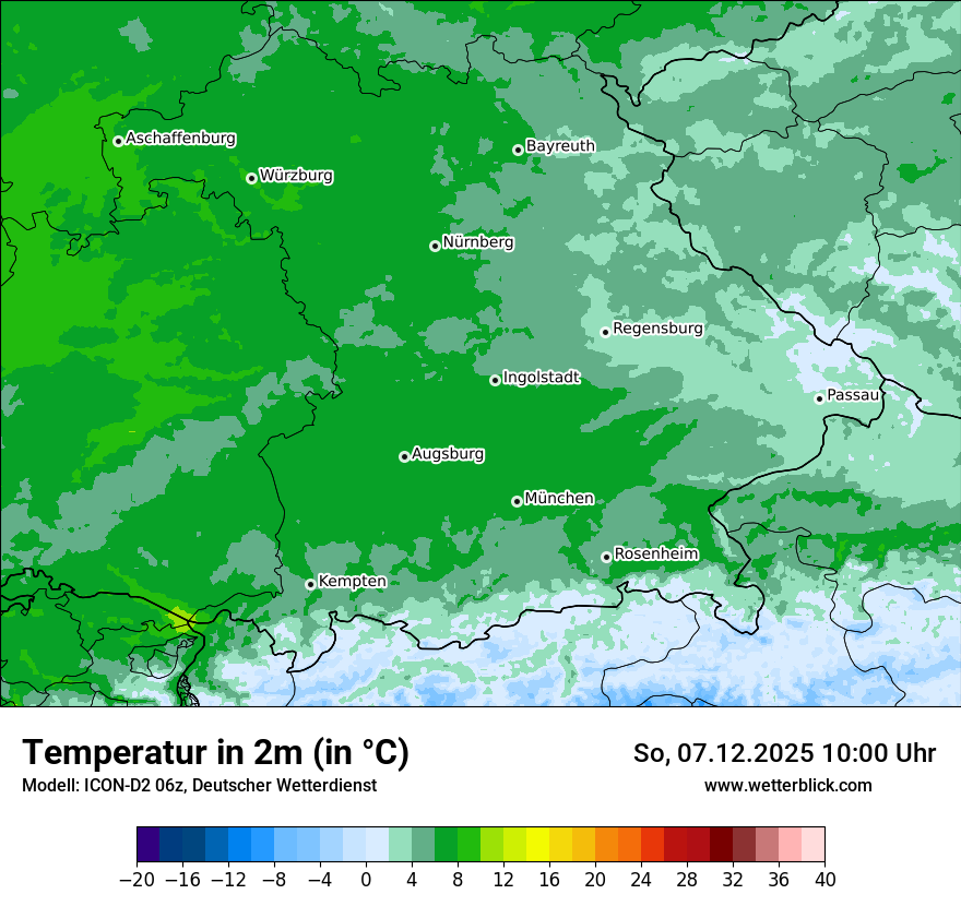 Modellkarten Temperatur