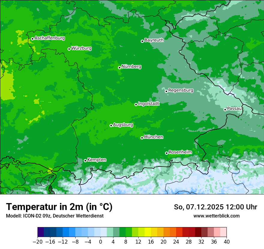 Modellkarten Temperatur