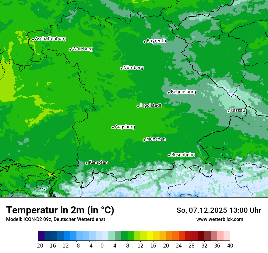 Modellkarten Temperatur