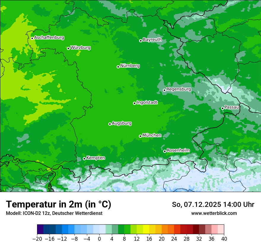 Modellkarten Temperatur
