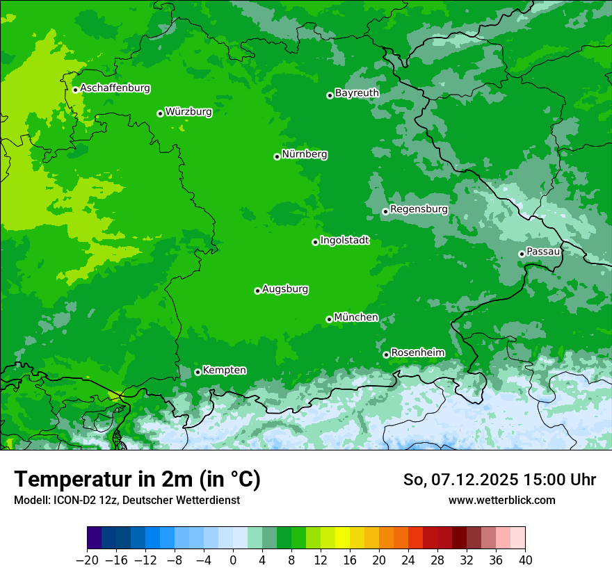 Modellkarten Temperatur