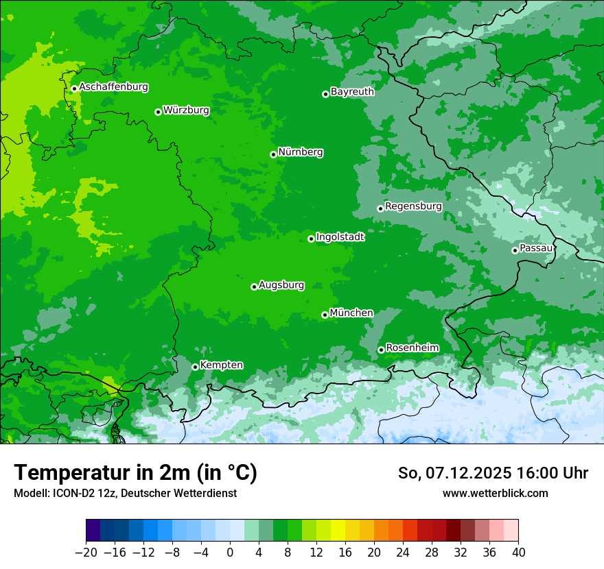 Modellkarten Temperatur