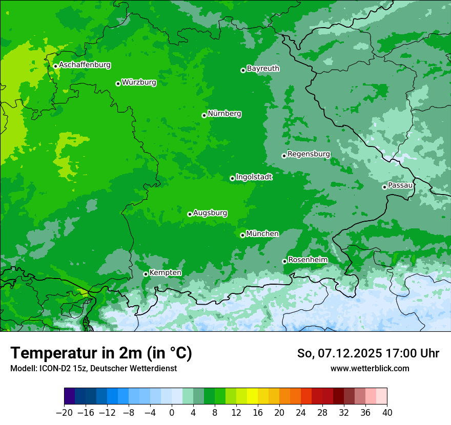 Modellkarten Temperatur