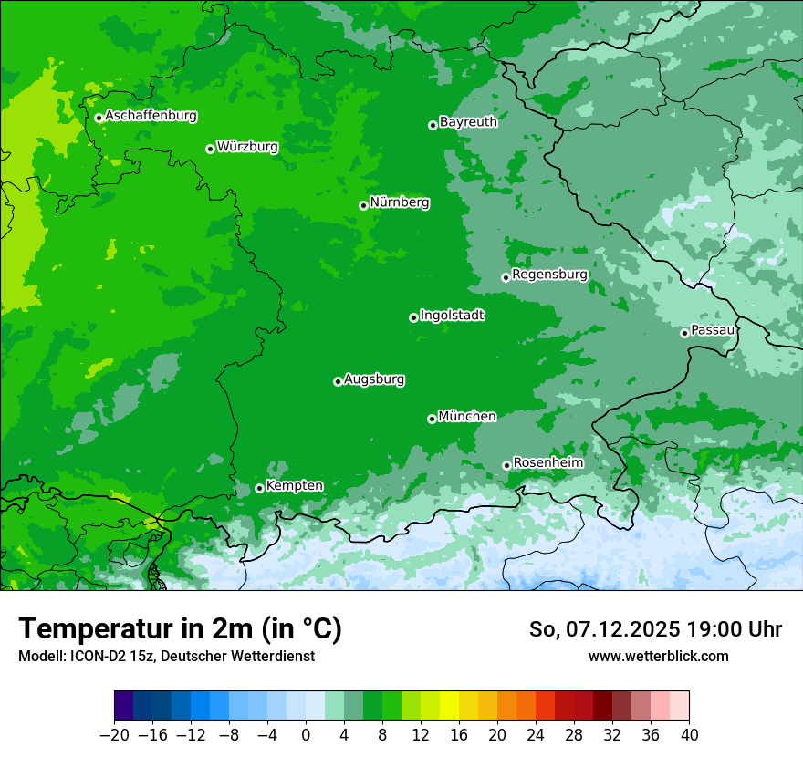 Modellkarten Temperatur