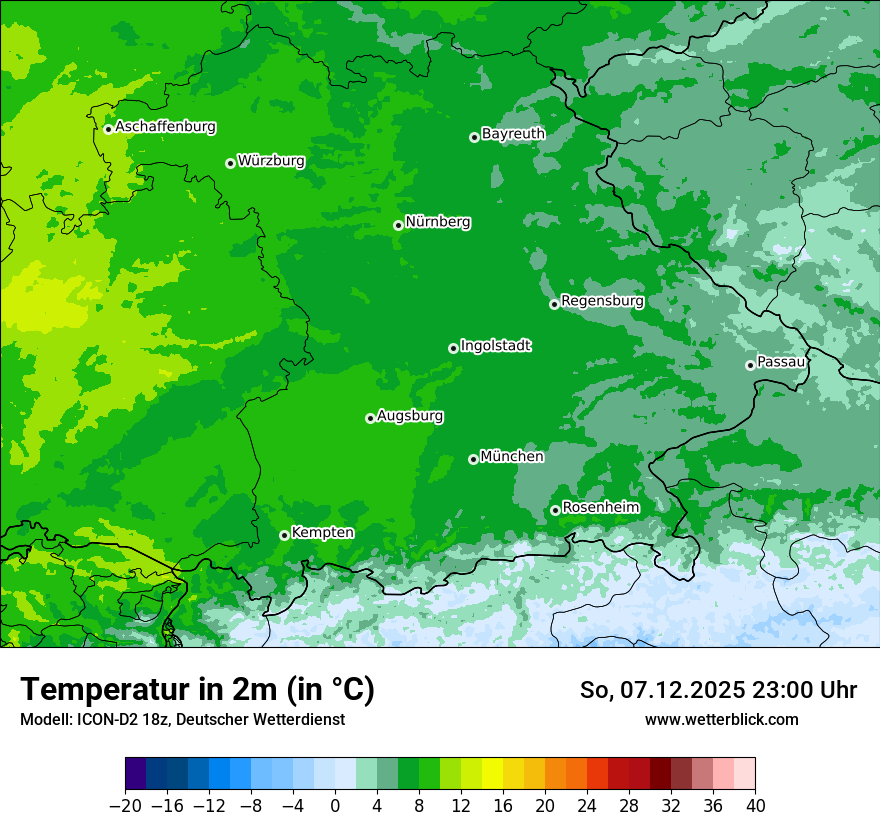 Modellkarten Temperatur