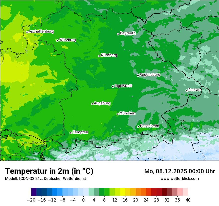 Modellkarten Temperatur