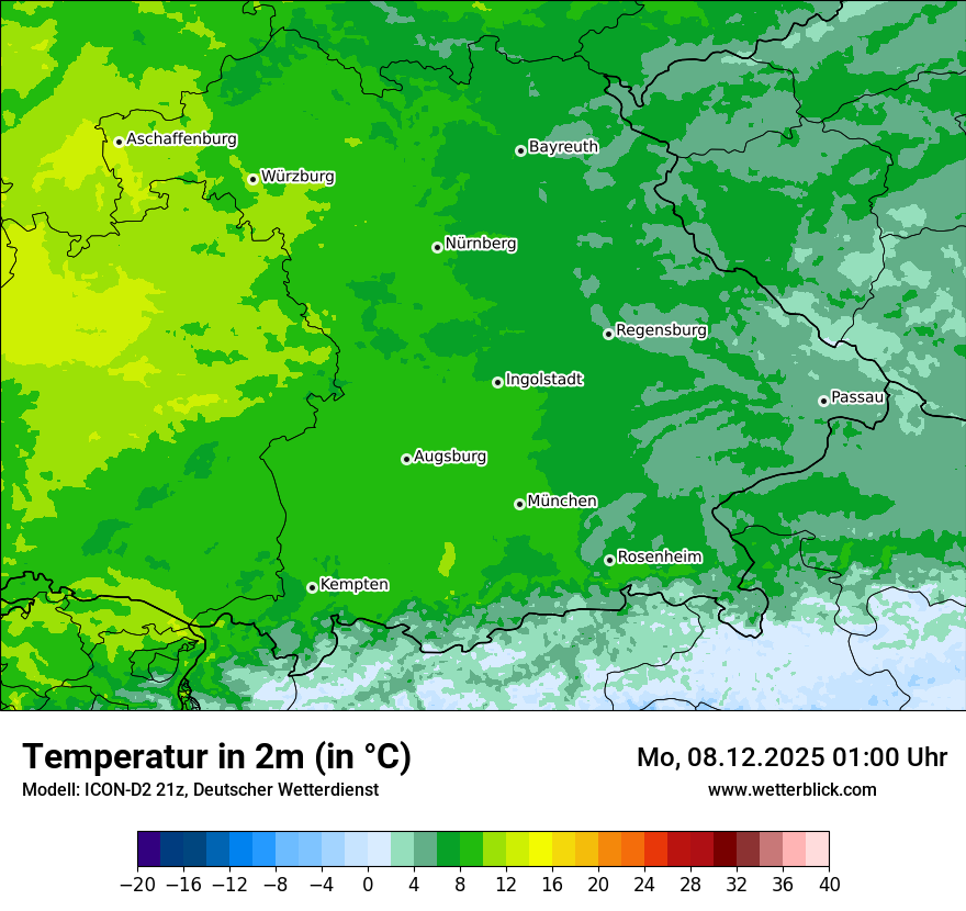 Modellkarten Temperatur