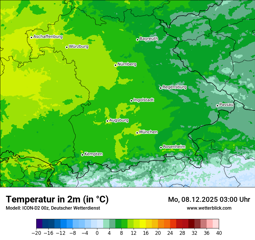 Modellkarten Temperatur
