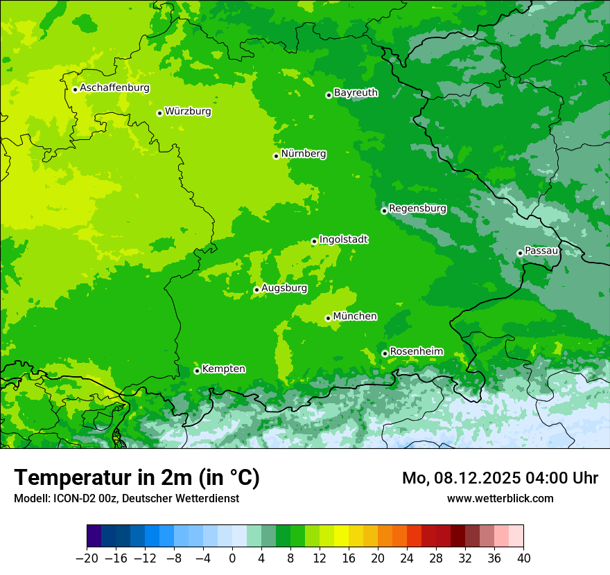 Modellkarten Temperatur
