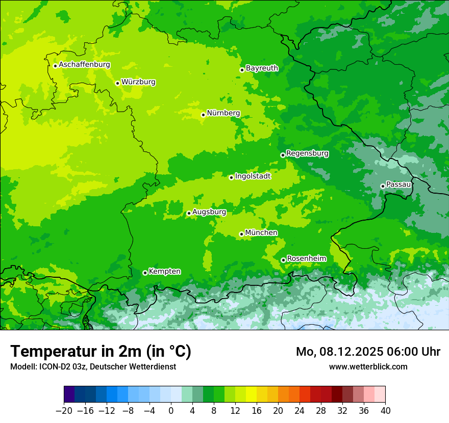 Modellkarten Temperatur