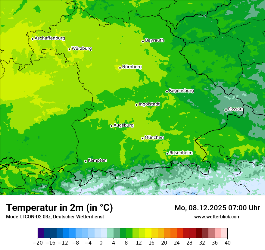 Modellkarten Temperatur