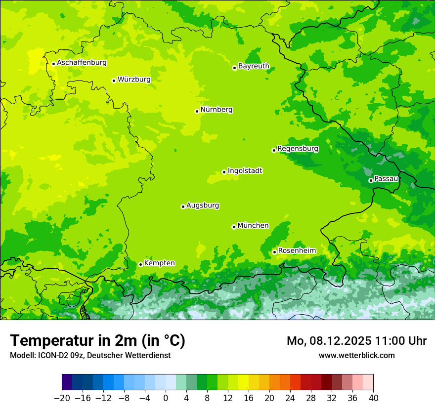 Modellkarten Temperatur