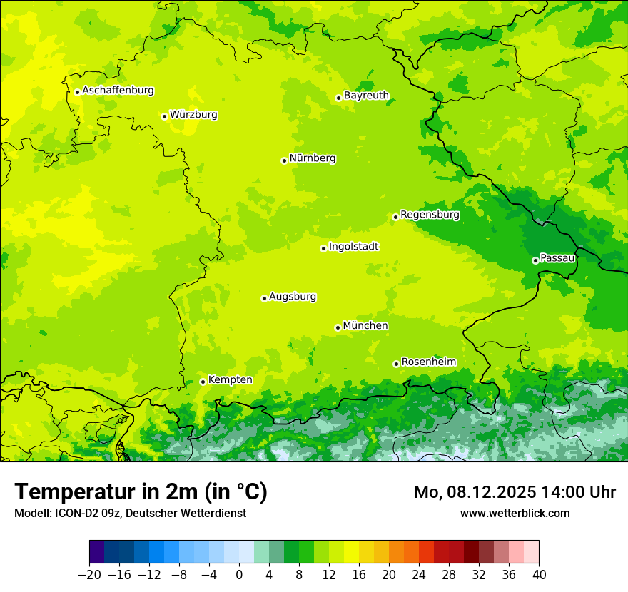 Modellkarten Temperatur