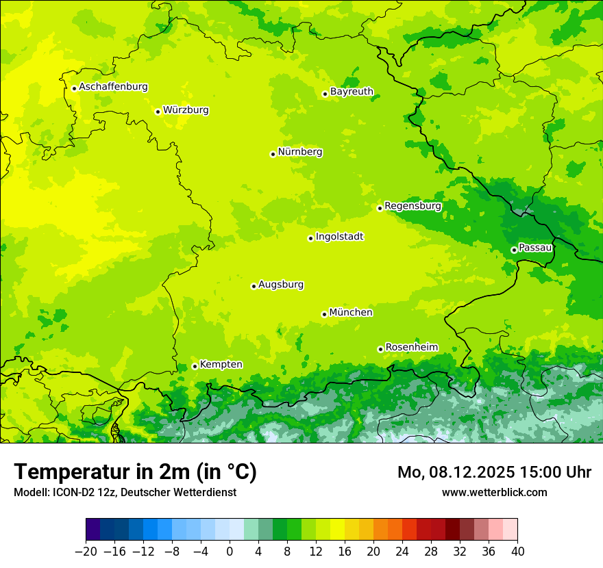 Modellkarten Temperatur
