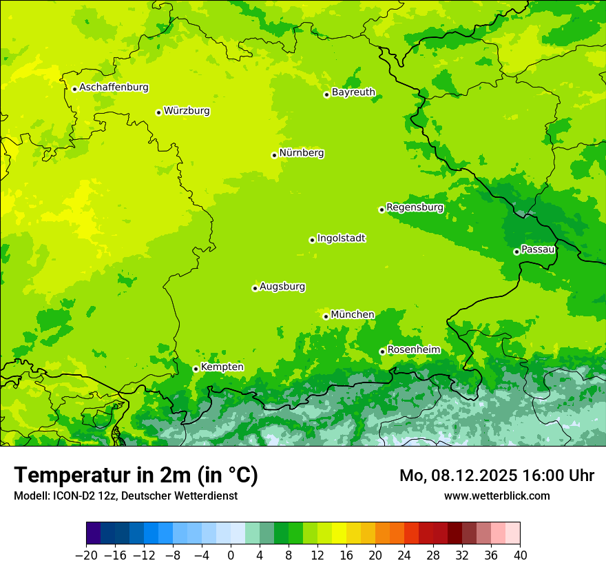 Modellkarten Temperatur