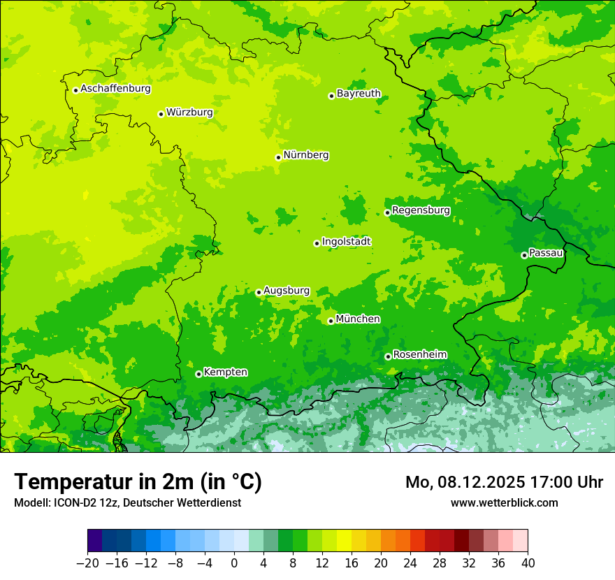 Modellkarten Temperatur
