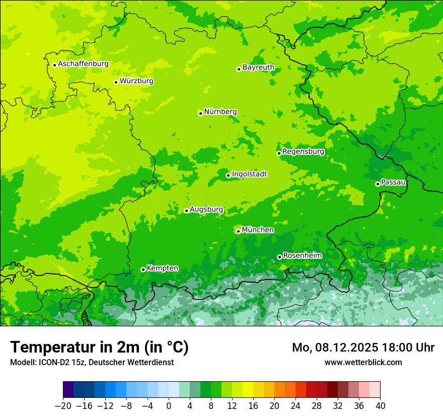 Modellkarten Temperatur
