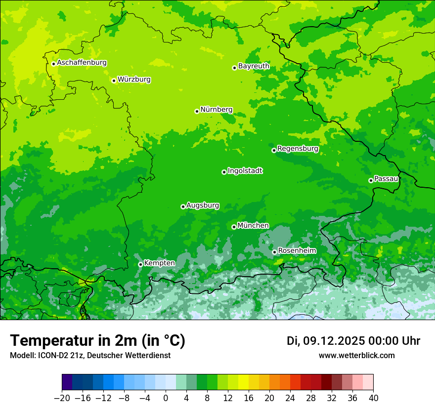 Modellkarten Temperatur