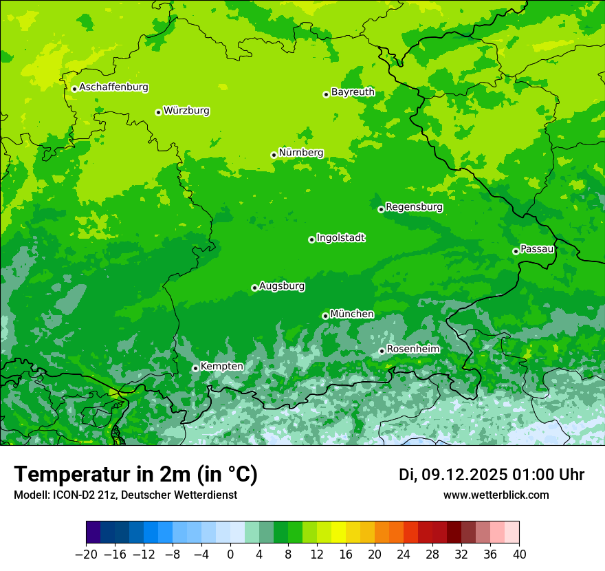 Modellkarten Temperatur