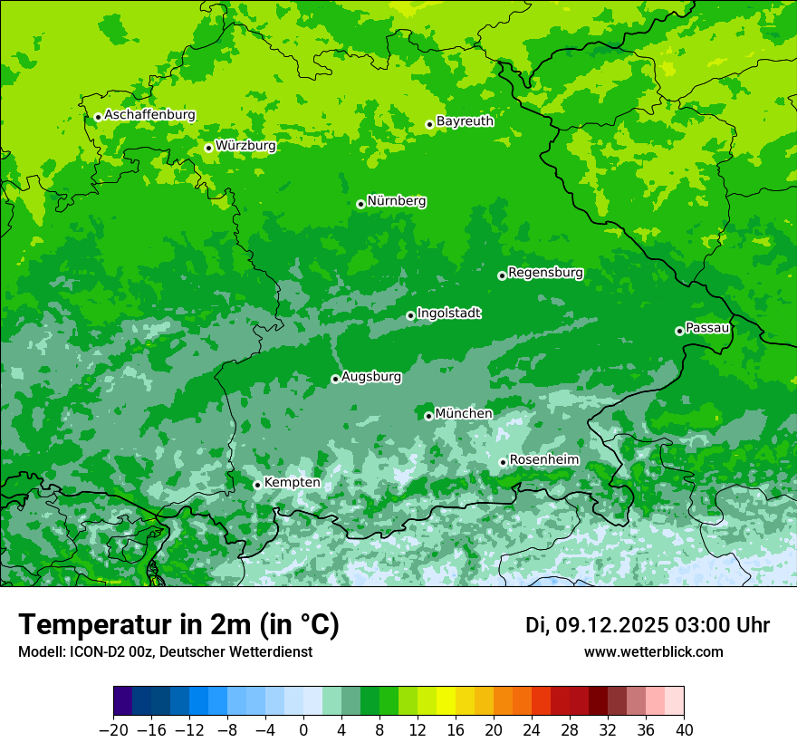 Modellkarten Temperatur