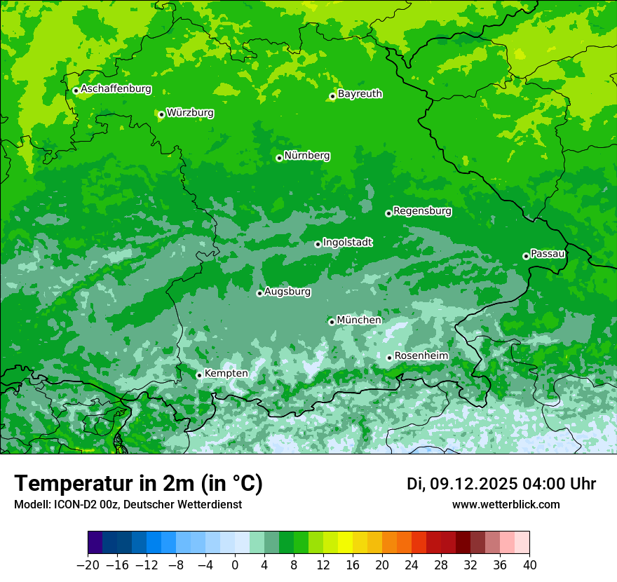 Modellkarten Temperatur