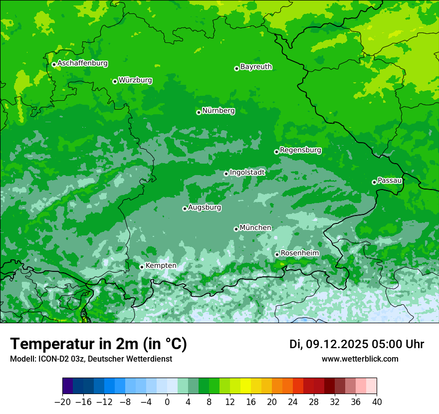 Modellkarten Temperatur