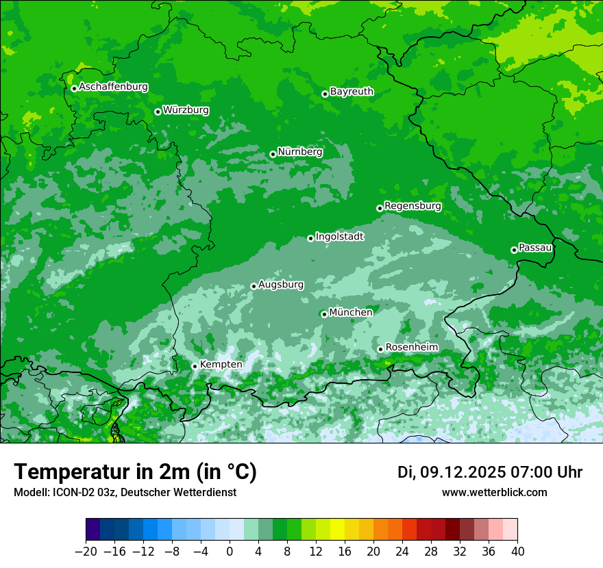 Modellkarten Temperatur