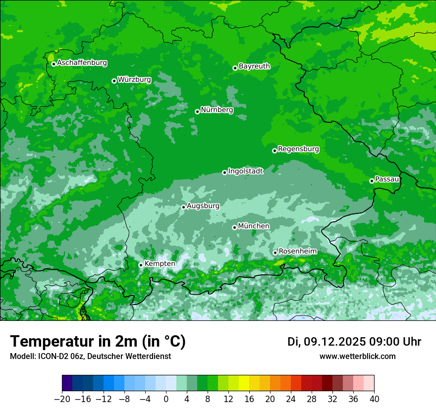 Modellkarten Temperatur