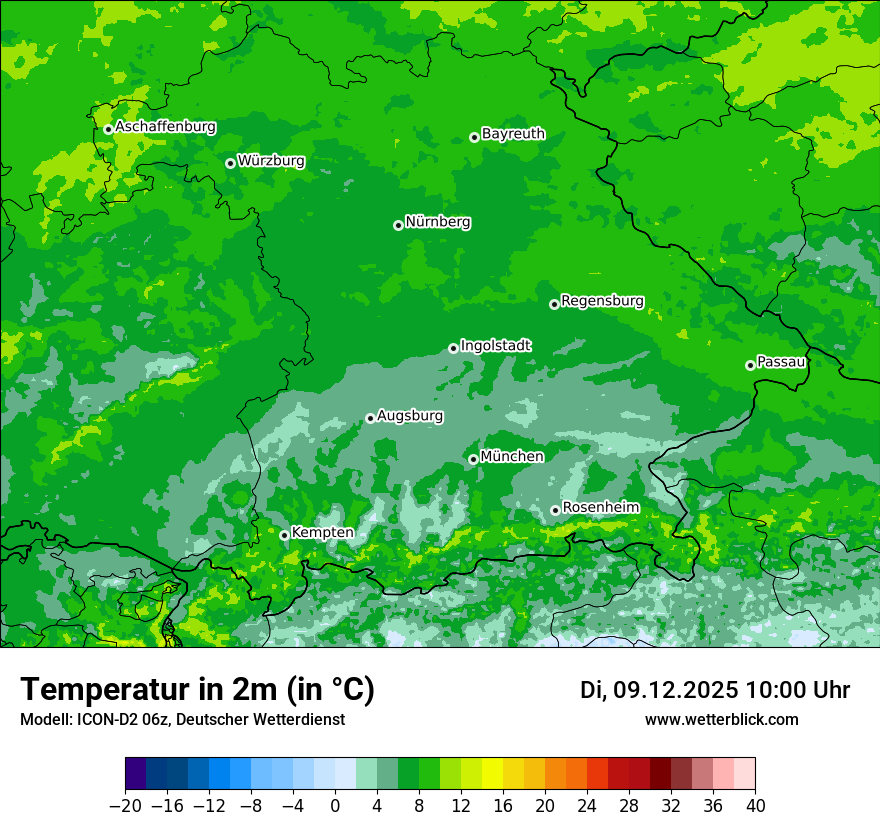 Modellkarten Temperatur