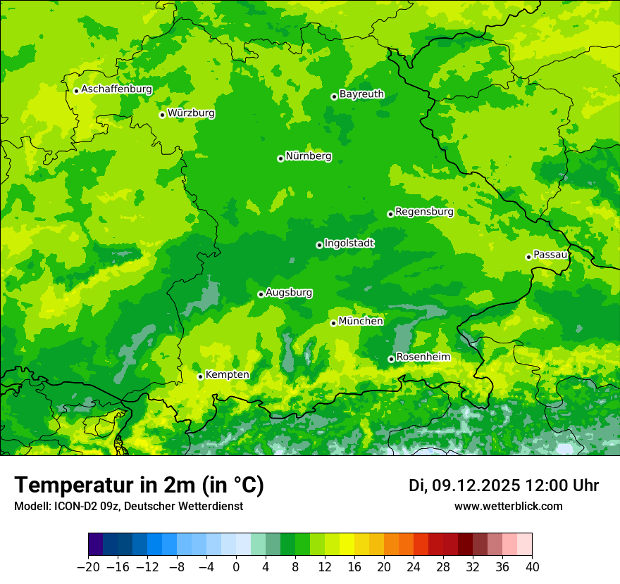 Modellkarten Temperatur