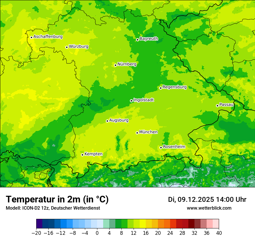Modellkarten Temperatur