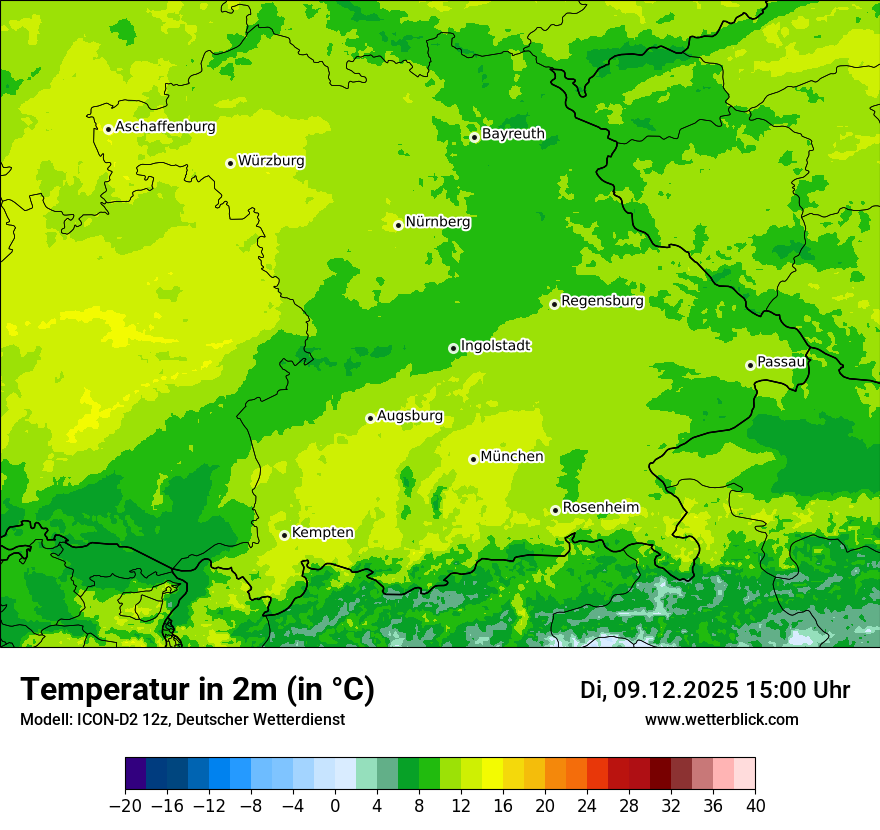 Modellkarten Temperatur