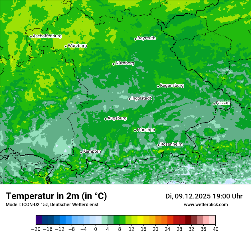 Modellkarten Temperatur