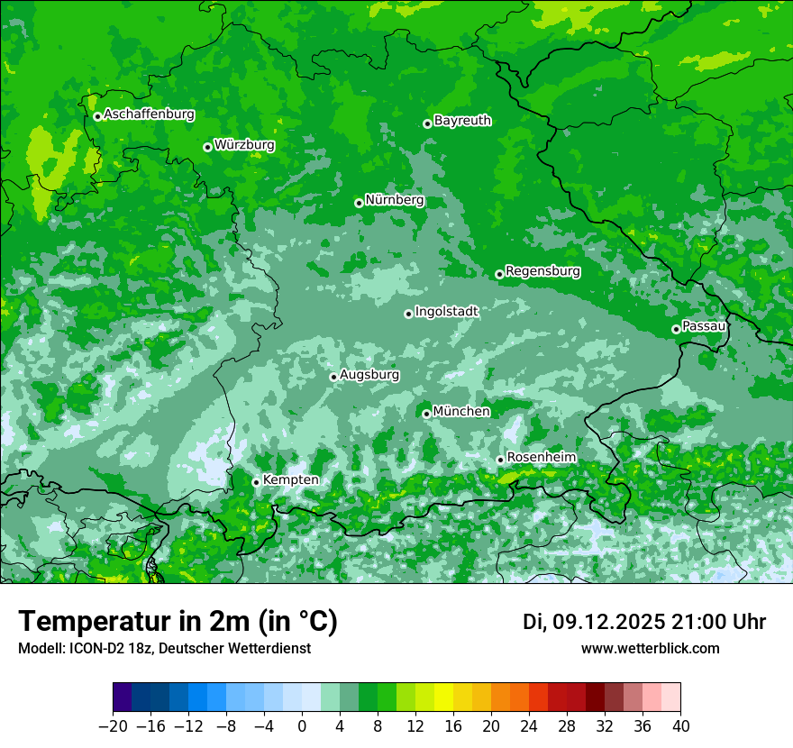 Modellkarten Temperatur