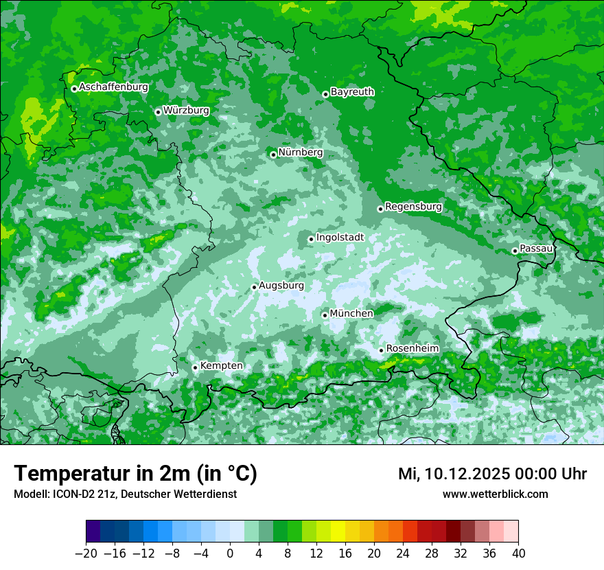 Modellkarten Temperatur