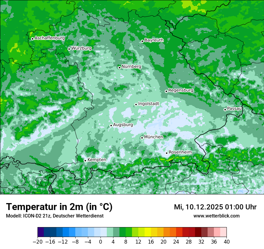 Modellkarten Temperatur