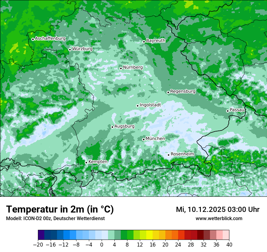 Modellkarten Temperatur