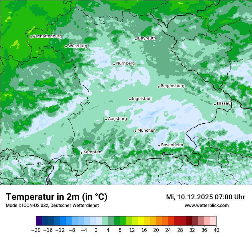 Modellkarten Temperatur