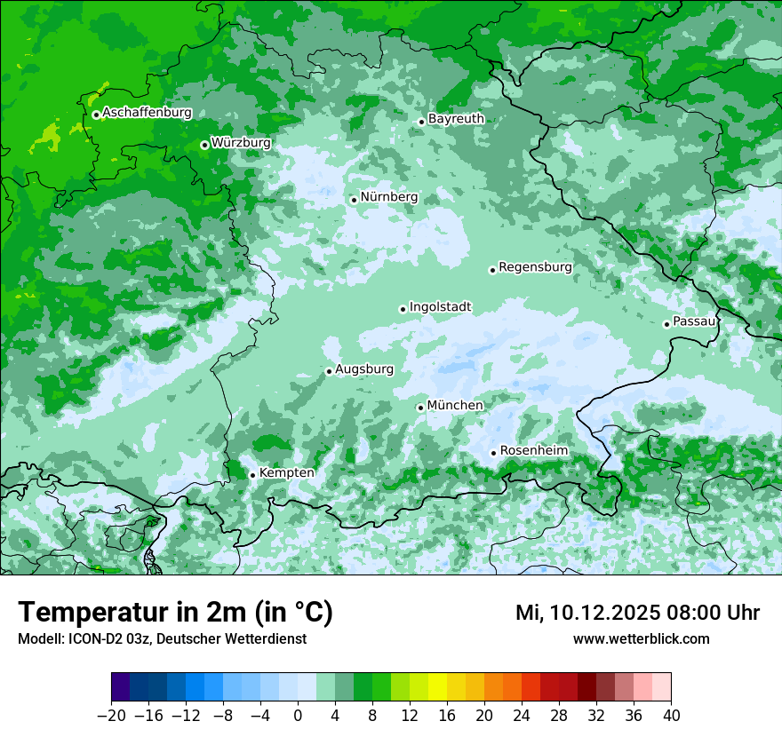 Modellkarten Temperatur
