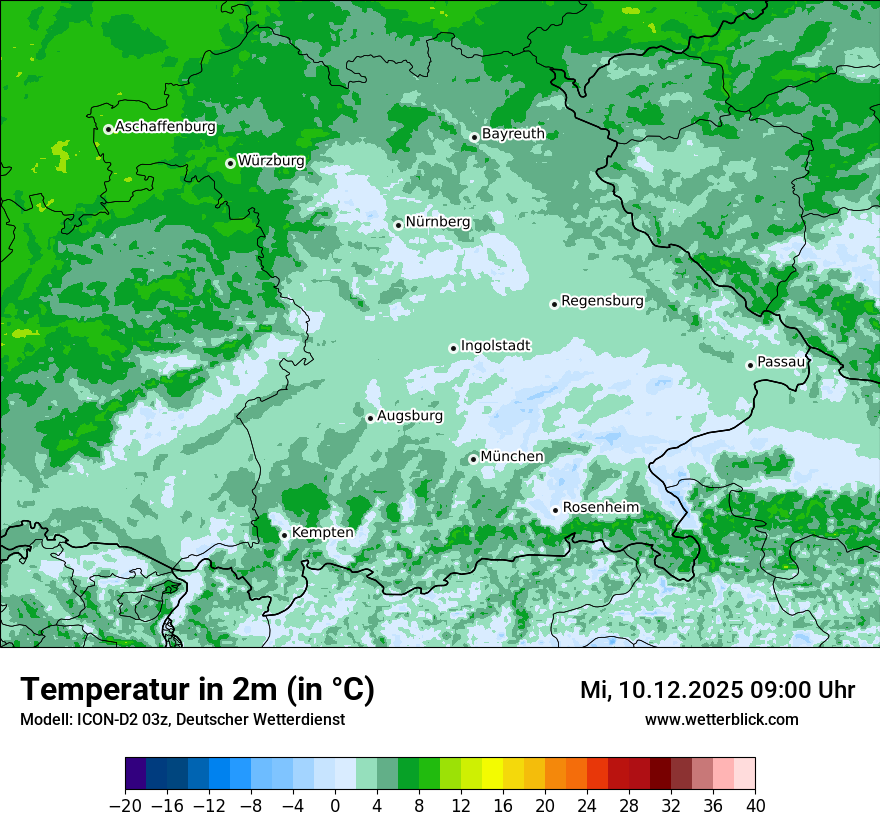 Modellkarten Temperatur