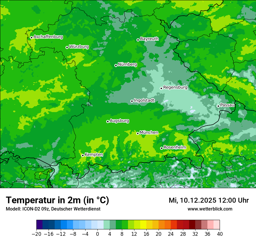 Modellkarten Temperatur