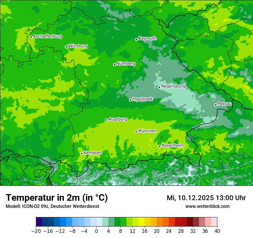 Modellkarten Temperatur