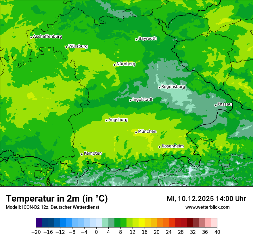 Modellkarten Temperatur