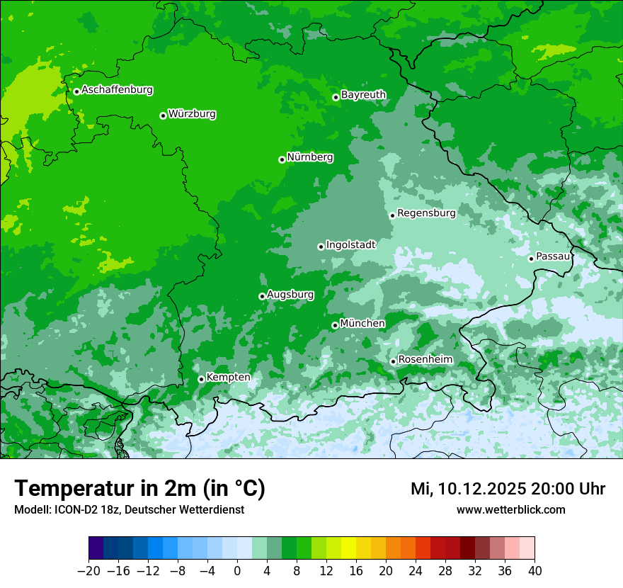 Modellkarten Temperatur