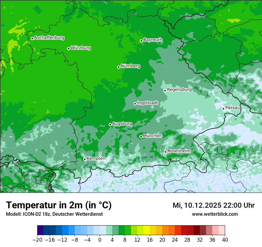 Modellkarten Temperatur